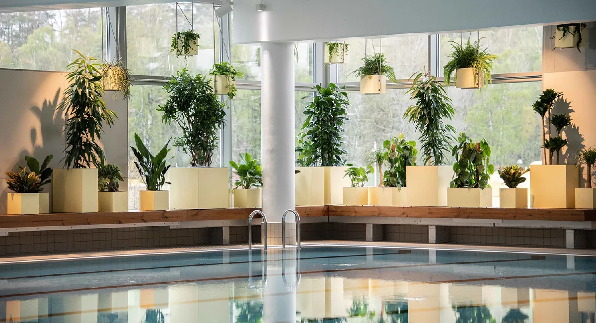 Växtinstallation på Hammarbadet.